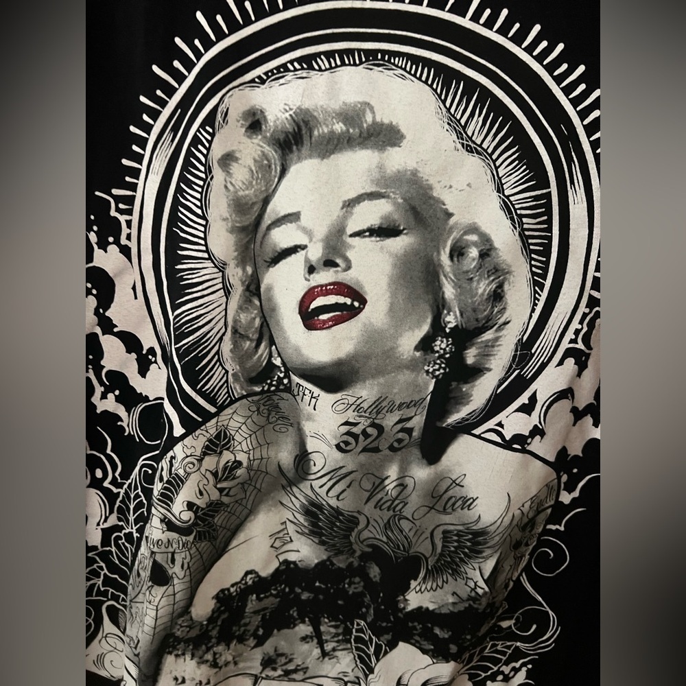 Alstyle Black Marilyn Monroe T-Shirt/3XL - Picture 3 of 4